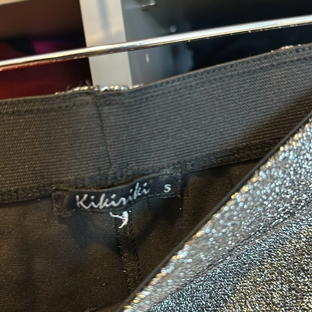 Kikiriki silver metallic leggings size S